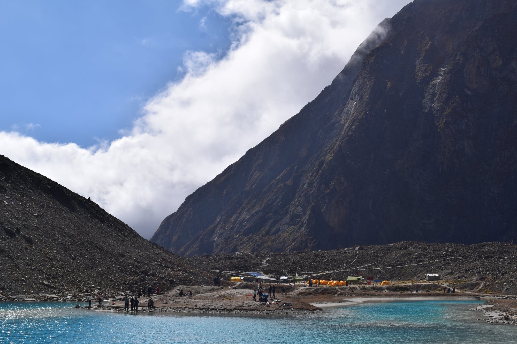 A second view across the Panchakunda glacial lakes